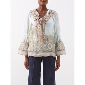 ❤️Zimmermann Floral Tie Neck Blouse❤️